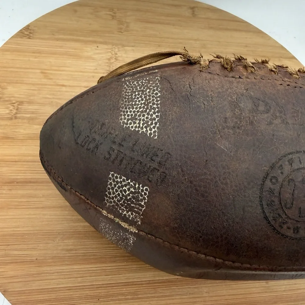 Vintage Spalding Jim Taylor S63 Leather Football Packers HOF Display/Decor Will
